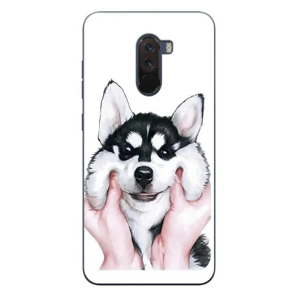 Чехол с принтом «Довольный Хаски» для Xiaomi POCO F1