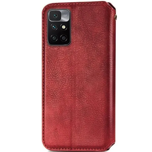 Кожаный чехол-книжка GETMAN Cubic (PU) для Xiaomi Redmi 10 — Красный — фото 2