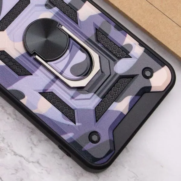 Ударостійкий чохол Camshield Serge Ring Camo для Xiaomi Redmi 10 — Фіолетовий — фото 4