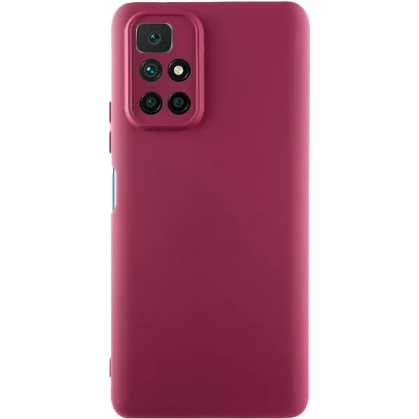 Чехол TPU GETMAN Liquid Silk Full Camera для Xiaomi Redmi 10 — Бордовый — фото 1