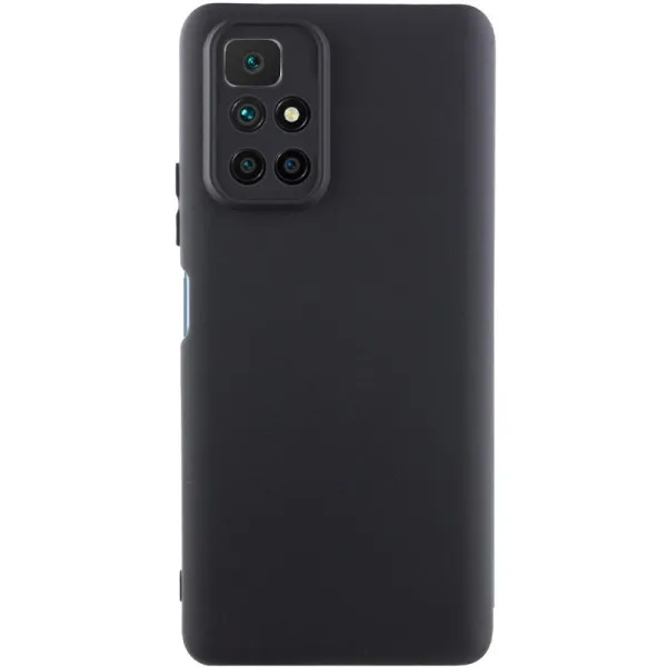 Чехол TPU GETMAN Liquid Silk Full Camera для Xiaomi Redmi 10 — Черный — фото 1