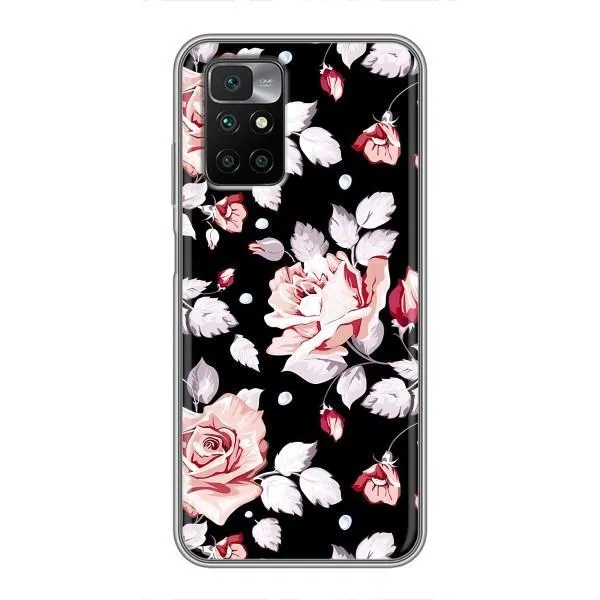 Чехол с принтом «Цветочки на черном» для Xiaomi Redmi 10