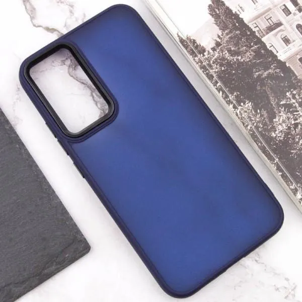 Чехол TPU+PC Lyon Frosted для Xiaomi Redmi Note 12 5G — Темно-синий — фото 3