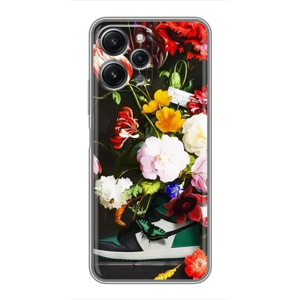 Чехол с принтом «Nike цветы» для Xiaomi Redmi 12 (5G)