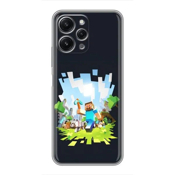 Чехол с принтом «персонажи Minecraft» для Xiaomi Redmi 12 (5G)