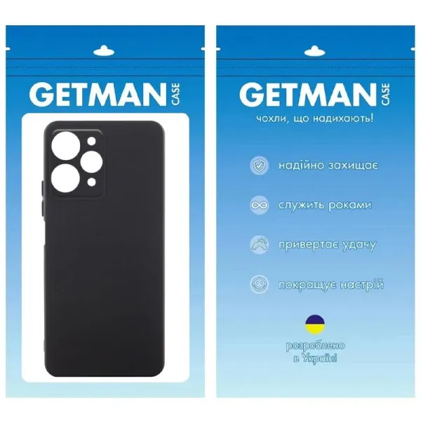 Чохол TPU GETMAN Liquid Silk Full Camera для Xiaomi Redmi 12 — Чорний — фото 3