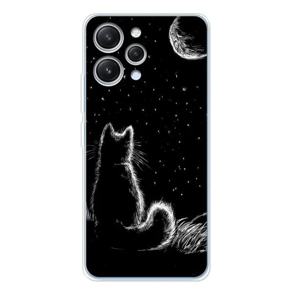 Чехол с принтом «Котик и луна» для Xiaomi Redmi 12