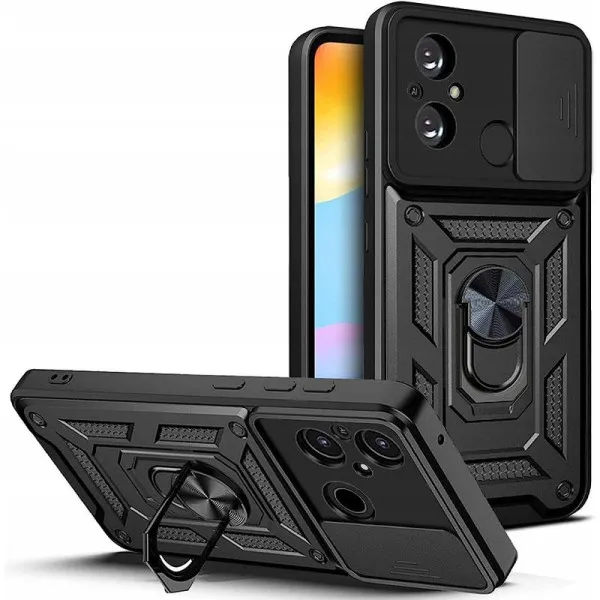 Чохол Ummi Camshield Serge Ring для Xiaomi Redmi 12C — Чорний