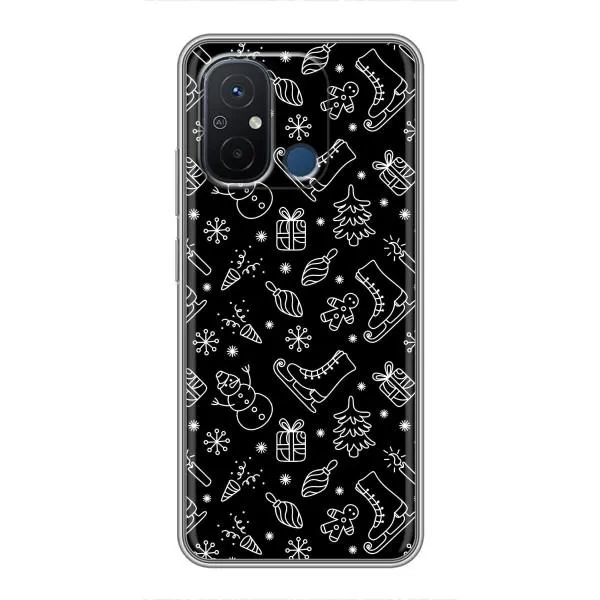 Чехол с принтом «Новогодний фон» для Xiaomi Redmi 12C