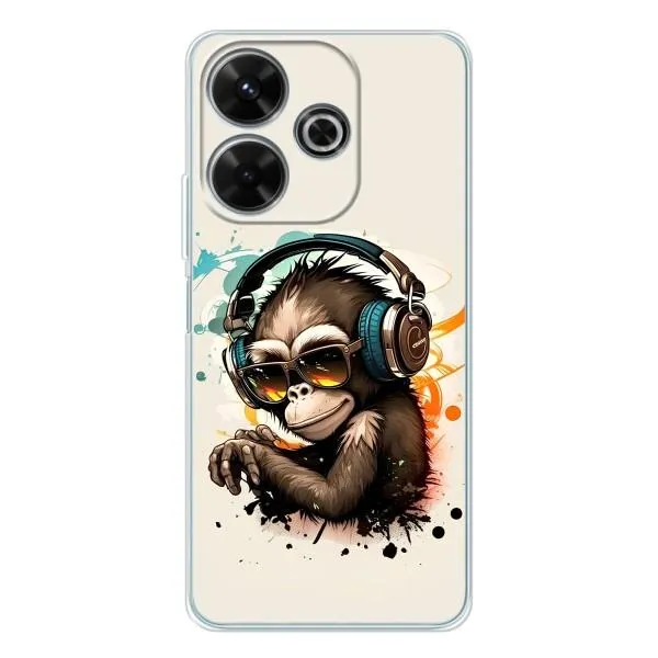 Чехол с принтом «Макака в наушниках» для Xiaomi Redmi 13 Чехол с принтом «Макака в наушниках» для Xiaomi Redmi 13
