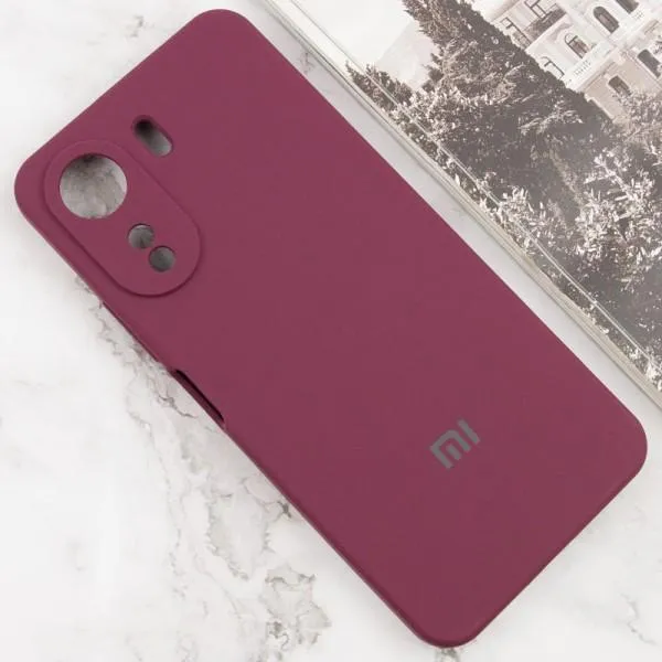 Чохол Silicone Cover Lakshmi Full Camera (AAA) with Logo для Xiaomi Redmi 13C / Poco C65 — Бордовий — фото 2