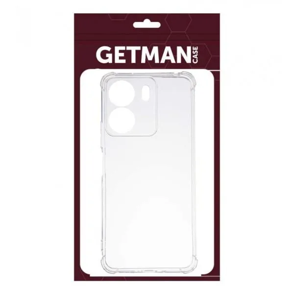 TPU чехол GETMAN Ease logo усиленные углы Full Camera для Xiaomi Redmi 13C / Poco C65 — Прозрачный — фото 3