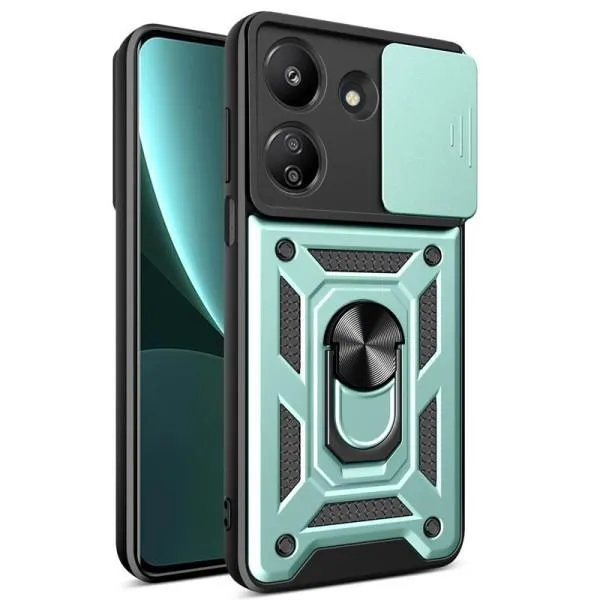 Ударопрочный чехол Camshield Serge Ring для Xiaomi Redmi 13C / Poco C65 — Зеленый — фото 1