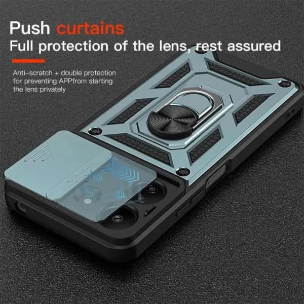 Ударопрочный чехол Camshield Serge Ring для Xiaomi Redmi 13C / Poco C65 — Зеленый — фото 2