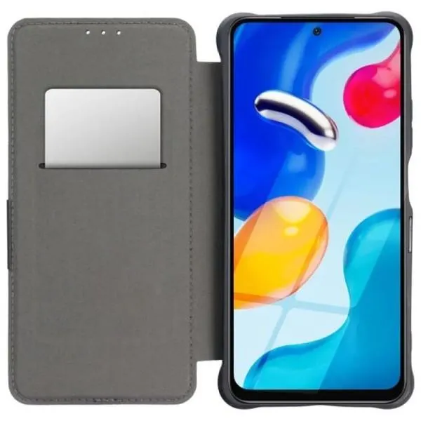 Кожаный чехол-книжка GETMAN Razor (PU) для Xiaomi Redmi 13C / Poco C65 — Черный — фото 3
