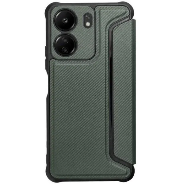 Кожаный чехол-книжка GETMAN Razor (PU) для Xiaomi Redmi 13C / Poco C65 — Зеленый — фото 2