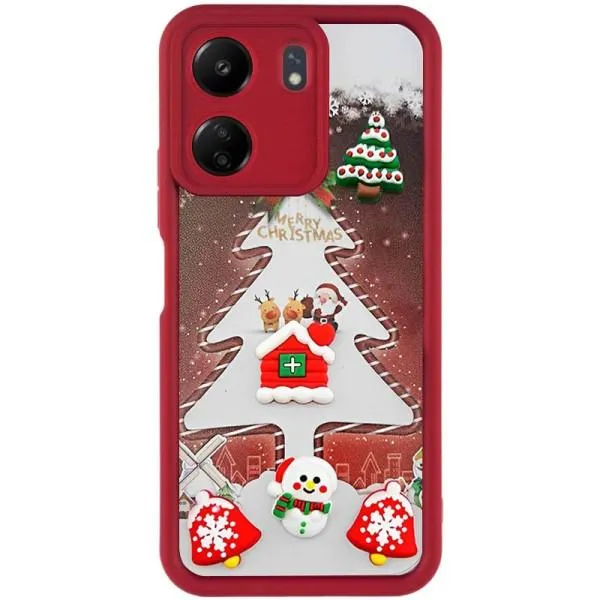 Чохол TPU Christmas Toys для Xiaomi Redmi 13C / Poco C65 — Червоний — фото 1