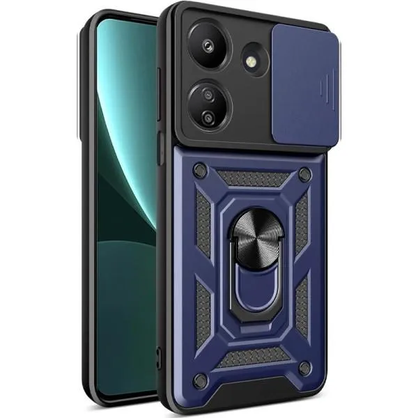 Ударопрочный чехол Camshield Serge Ring для Xiaomi Redmi 13C / Poco C65 — Синий — фото 3