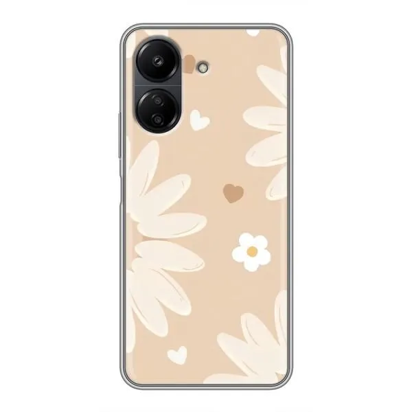 Чехол с принтом «Бежевые цветы» для Xiaomi Redmi 13C