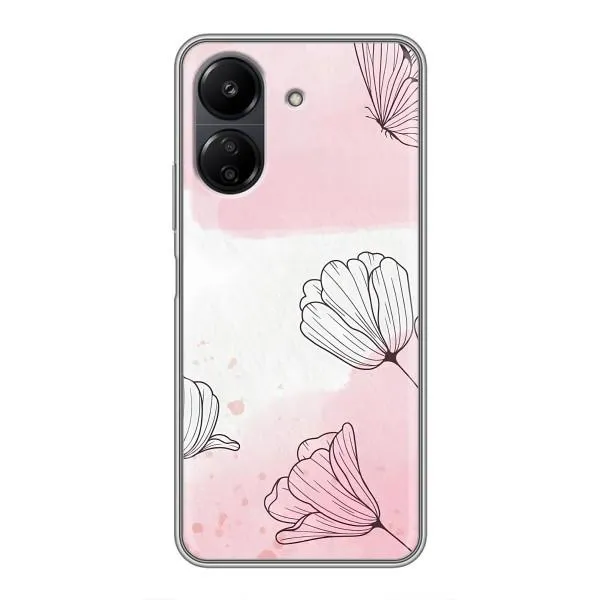 Чехол с принтом «Розовые цветы» для Xiaomi Redmi 13C