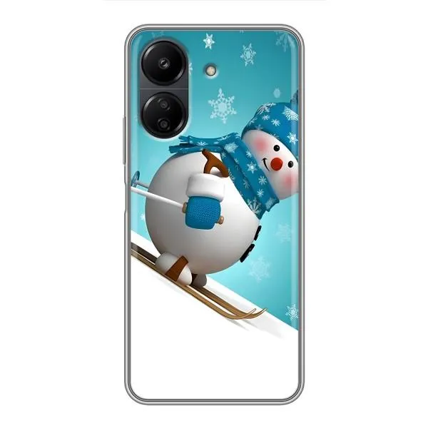 Чехол с принтом «Снеговик на лыжах» для Xiaomi Redmi 13C