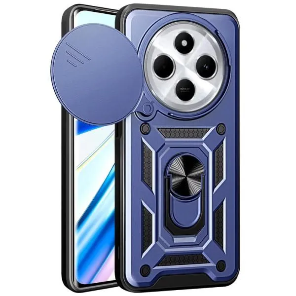 Ударопрочный чехол Camshield Serge Ring для Xiaomi Redmi 14C / A4 / Poco C75 / M7 — Синий — фото 1