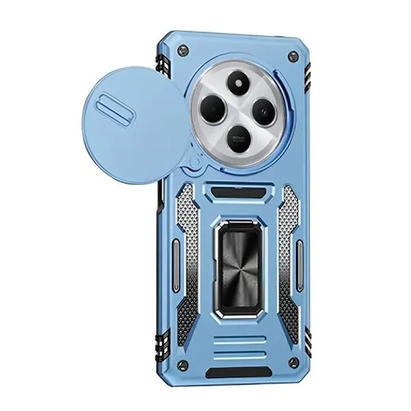 Ударопрочный чехол Camshield Army Ring для Xiaomi Redmi 14C / 17C / A4 / Poco C75 — Голубой — фото 2