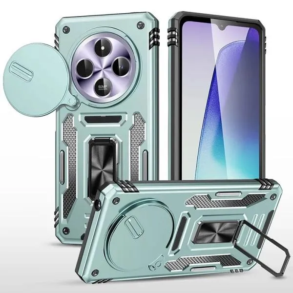Ударопрочный чехол Camshield Army Ring для Xiaomi Redmi 14C / 17C / A4 / Poco C75 — Зеленый — фото 2