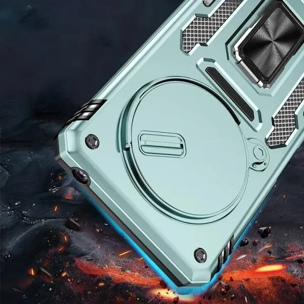 Ударопрочный чехол Camshield Army Ring для Xiaomi Redmi 14C / 17C / A4 / Poco C75 — Зеленый — фото 3