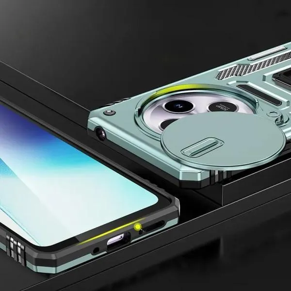 Ударопрочный чехол Camshield Army Ring для Xiaomi Redmi 14C / 17C / A4 / Poco C75 — Зеленый — фото 4