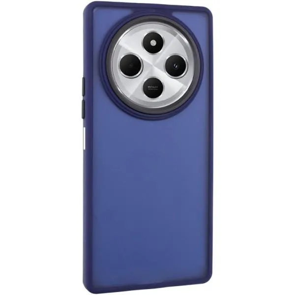 Чехол TPU+PC Lyon Frosted для Xiaomi Redmi 14C / Poco C75 — Темно-синий — фото 1