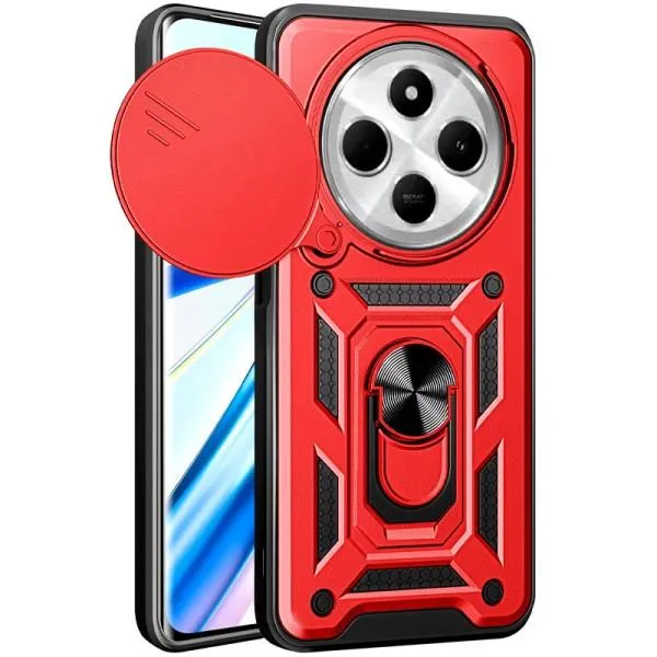 Ударопрочный чехол Camshield Serge Ring для Xiaomi Redmi 14C / A4 / Poco C75 / M7 — Красный — фото 4