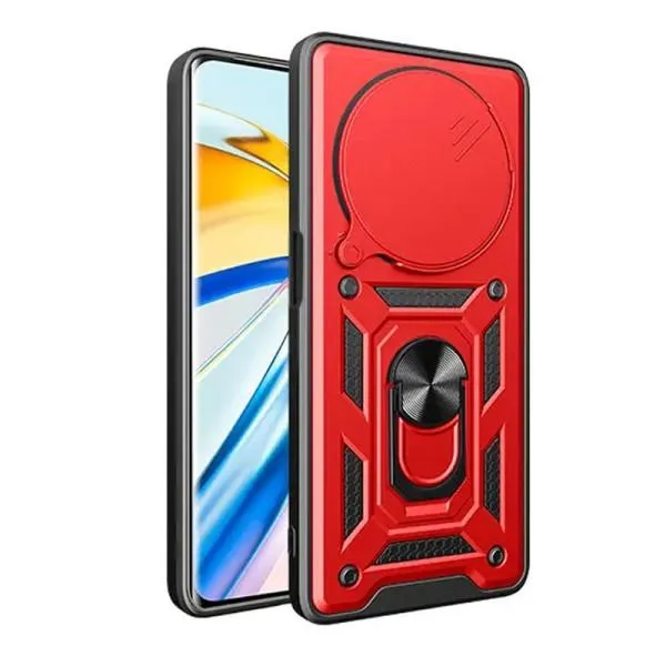 Ударопрочный чехол Camshield Serge Ring для Xiaomi Redmi 14C / A4 / Poco C75 / M7 — Красный — фото 5