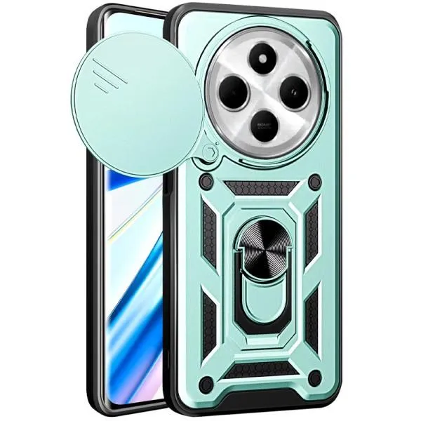 Ударопрочный чехол Camshield Serge Ring для Xiaomi Redmi 14C / A4 / Poco C75 / M7 — Зеленый — фото 4