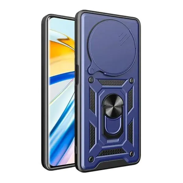 Ударопрочный чехол Camshield Serge Ring для Xiaomi Redmi 14C / A4 / Poco C75 / M7 — Синий — фото 5