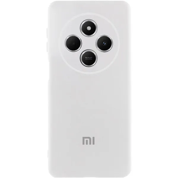 Чехол Silicone Cover Lakshmi Full Camera (AAA) with Logo для Xiaomi Redmi 14C / Poco C75 — Белый