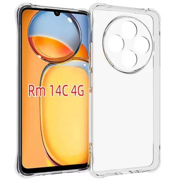 TPU чехол GETMAN Ease logo усиленные углы Full Camera для Xiaomi Redmi 14C / Poco C75 — Прозрачный — фото 1