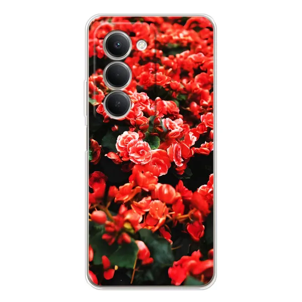 Чехол с принтом «Цветы красные» для Xiaomi Redmi 15 5G Чехол с принтом «Цветы красные» для Xiaomi Redmi 15 5G