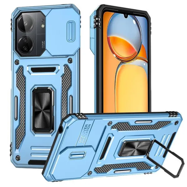 Ударопрочный чехол Camshield Army Ring для Xiaomi Redmi 15 (EU) — Голубой