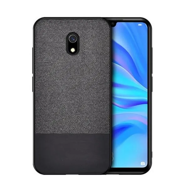 Тканевая накладка для Xiaomi Redmi 8A (ТПУ+ткань) — Черный