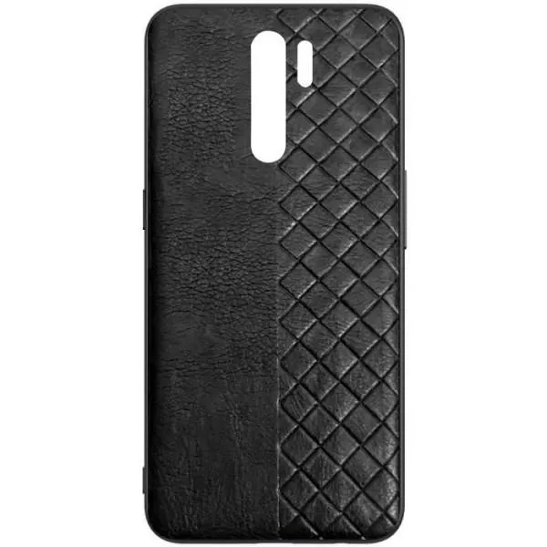 Чохол WeaveSide (PU) зі шкірозамінника для Xiaomi Redmi 9 — Чорний Чохол WeaveSide (PU) зі шкірозамінника для Xiaomi Redmi 9 — Чорний