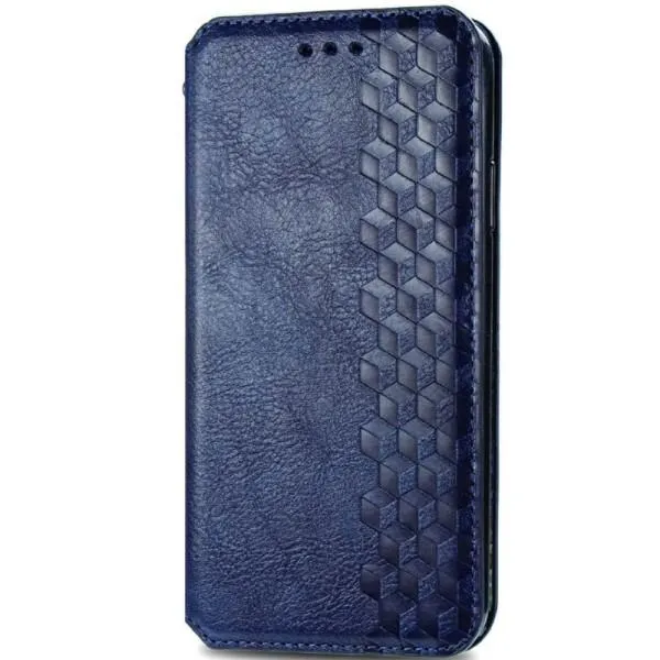 Кожаный чехол-книжка GETMAN Cubic (PU) для Xiaomi Redmi 9 — Синий — фото 1
