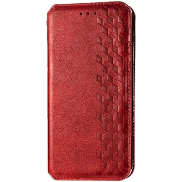 Кожаный чехол-книжка GETMAN Cubic (PU) для Xiaomi Redmi 9 — Красный — фото 1