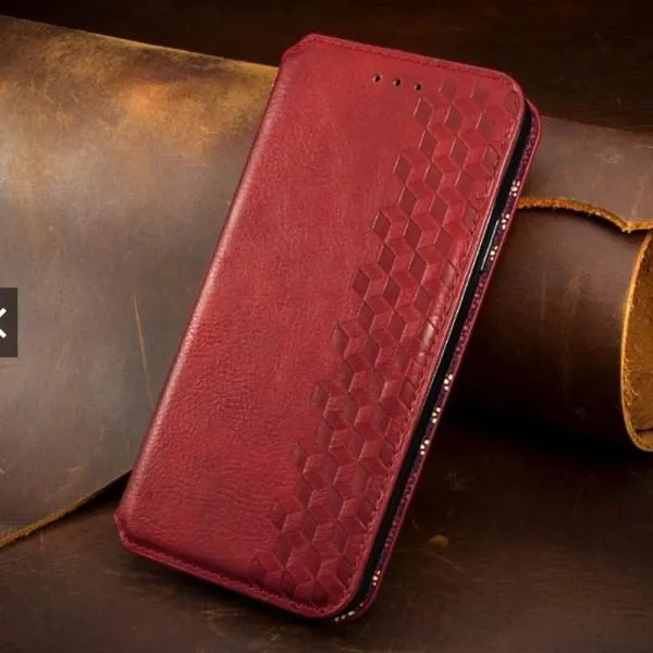 Кожаный чехол-книжка GETMAN Cubic (PU) для Xiaomi Redmi 9 — Красный — фото 2