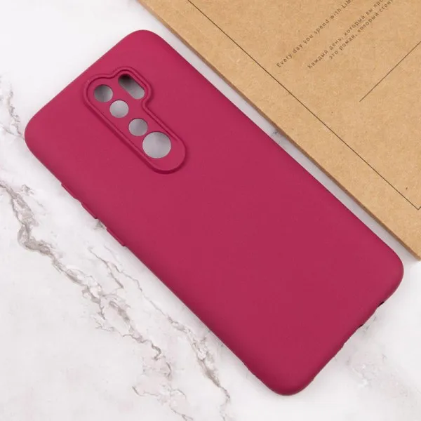 Чехол TPU GETMAN Liquid Silk Full Camera для Xiaomi Redmi 9 — Бордовый — фото 4