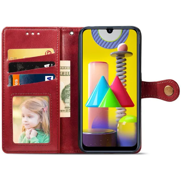 Кожаный чехол-книжка GETMAN Gallant (PU) для Xiaomi Redmi 9 — Красный — фото 3