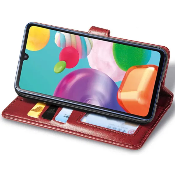 Кожаный чехол-книжка GETMAN Gallant (PU) для Xiaomi Redmi 9 — Красный — фото 4