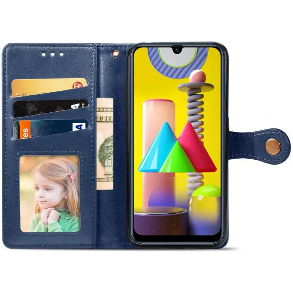 Кожаный чехол-книжка GETMAN Gallant (PU) для Xiaomi Redmi 9 — Синий — фото 2