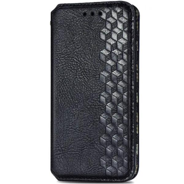 Кожаный чехол-книжка GETMAN Cubic (PU) для Xiaomi Redmi 9 — Черный — фото 1
