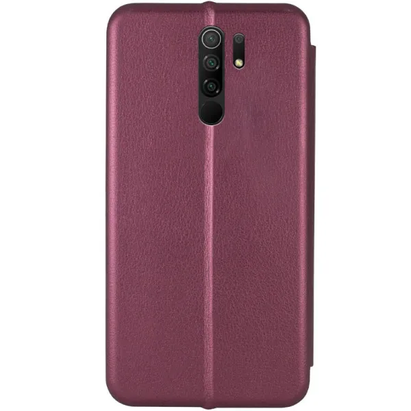 Кожаный чехол-книжка Classy для Xiaomi Redmi 9 — Бордовый — фото 2